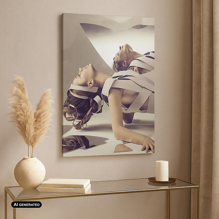 Bilder auf Leinwand 55x100cm Leinwandbild mit Rahmen Weiblich modell posieren beine Gross Wanddeko B