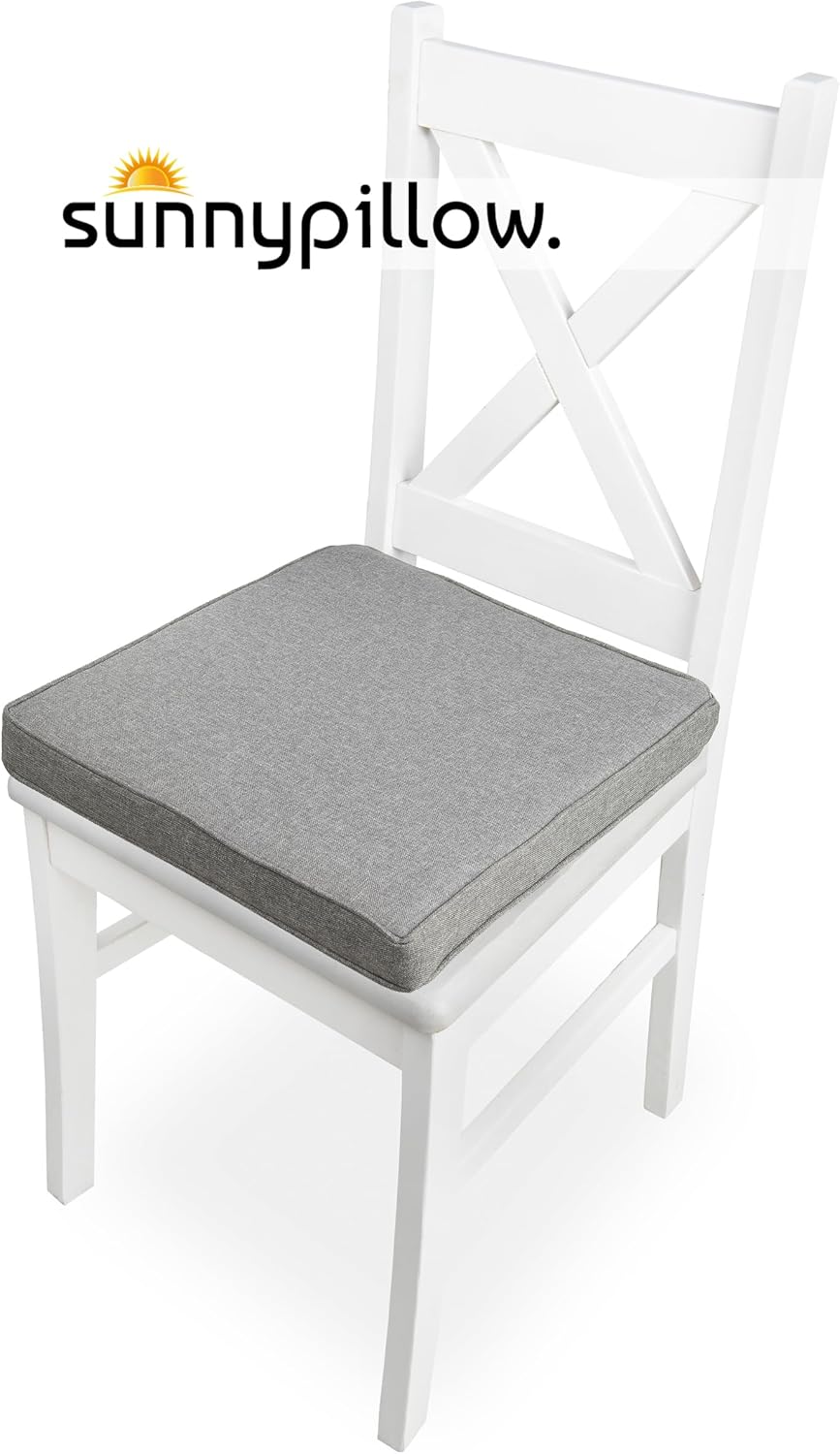 sunnypillow 4er Set Stuhlkissen wasserdicht UV-lichtecht 50 x 50 x 5cm - Polsterauflage Auflage für