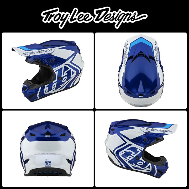 Troy Lee Designs Motocross-Helm GP Overload - Weiss/Schwarz Blau XXL, Blau XXL