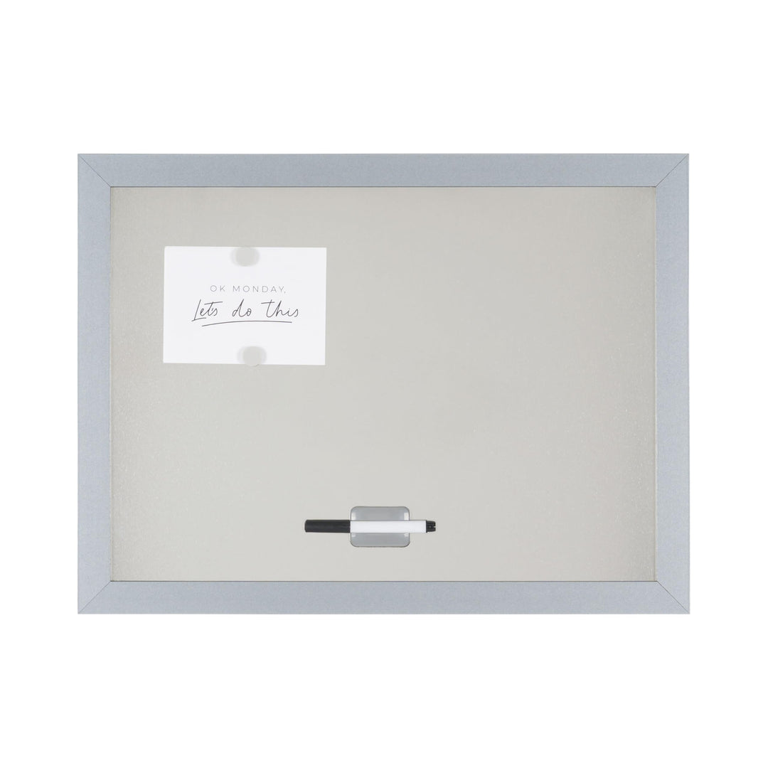 Bi-Office Blokko Whiteboard, MDF Rahmen, lackierter Stahl, 34 mm dicker, grau/silber, Whiteboard