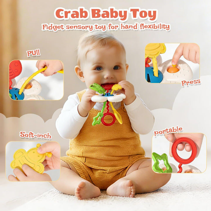 5 in 1 Baby Spielzeug ab 6 Monate, Montessori Spielzeug ab 6 9 12 Monate, Stapelturm, Blöcken,Tissue