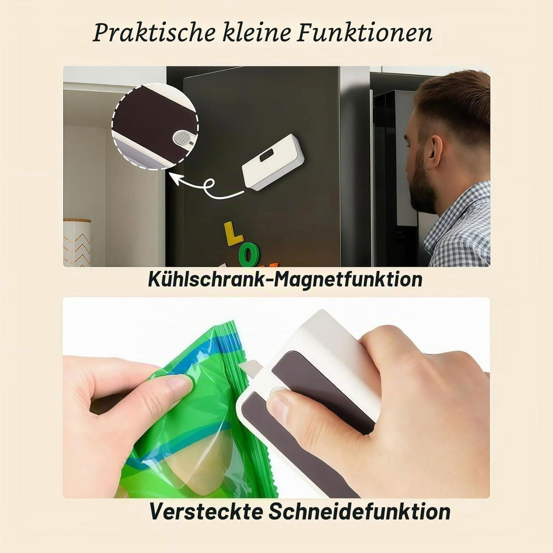 USB-C Rechargeable Mini Bag Sealer, Mini Folienschweissgerät 2 in 1, USB aufladbar Tütenverschweisse
