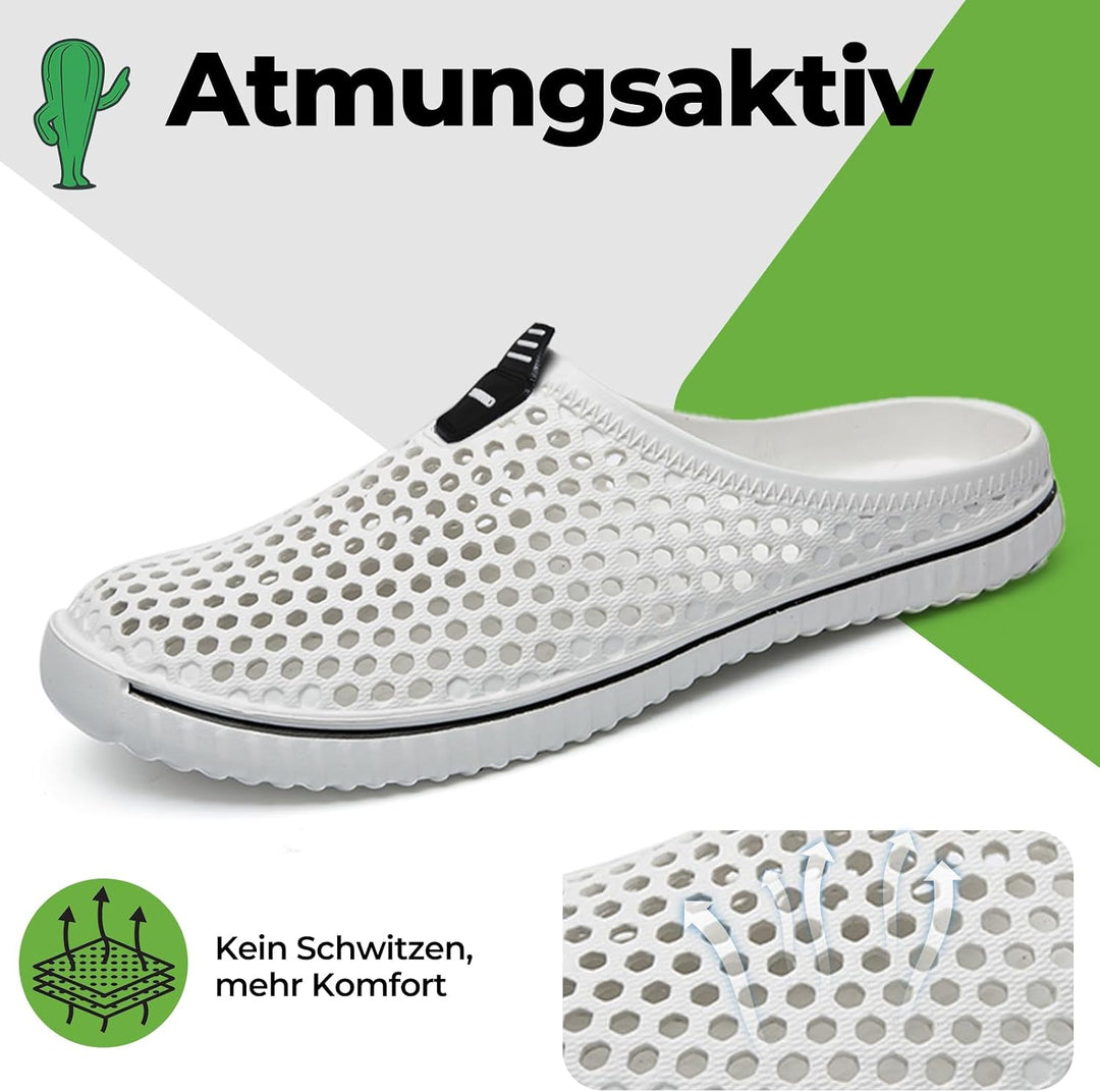 SAGUARO Clogs Pantoletten Herren Damen Sommer Atmungsaktiv Hausschuhe Gartenschuh Beach Slipper Gr.3