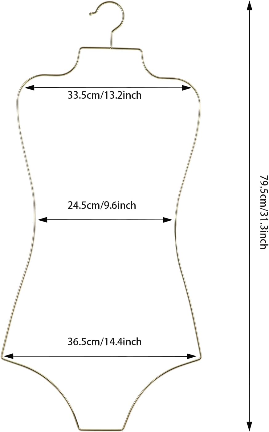 10 Stück Sanduhr-Design Kleiderbügel,Goldene Körperform-Kleiderbügel aus Metall mit Haken,Rostbestän