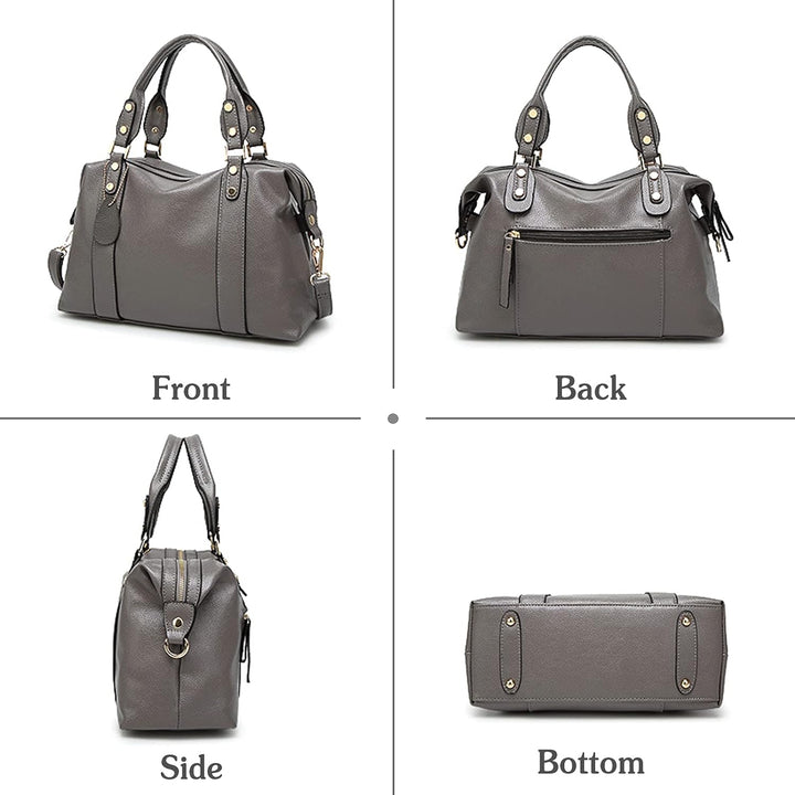PORRASSO Elegant Handtasche Damen Schultertasche Frauen Henkeltasche Wasserdicht PU Leder Umhängetas