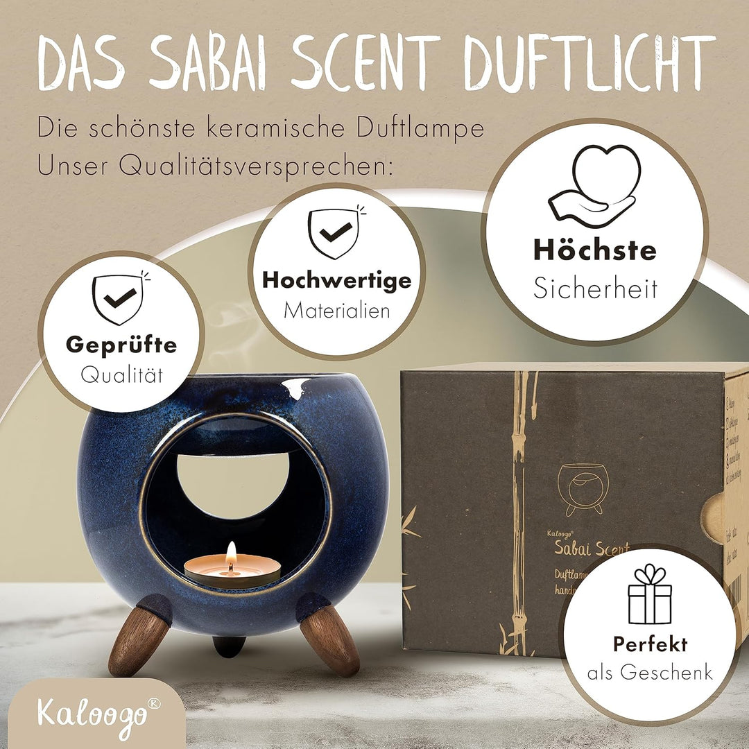 Sabai Scent Duftlampe – Elegantes Duftlicht – 3-beiniges Design – für ätherisches Öl + Duftwachs – p