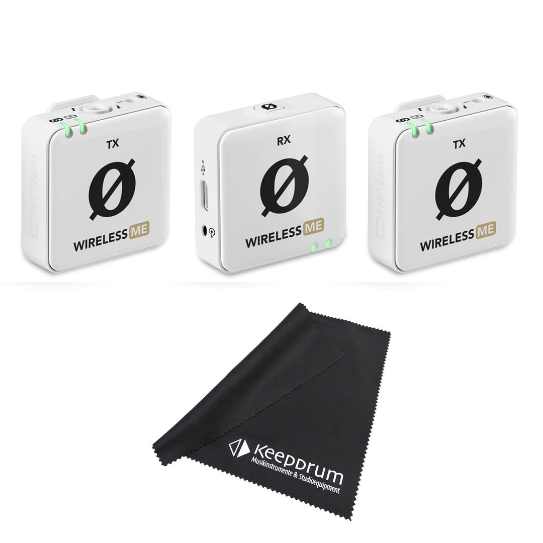Rode Wireless ME Dual drahtloses Mikrofon-System kabelloses Mikrofon Funk-System Weiss + keepdrum Mi