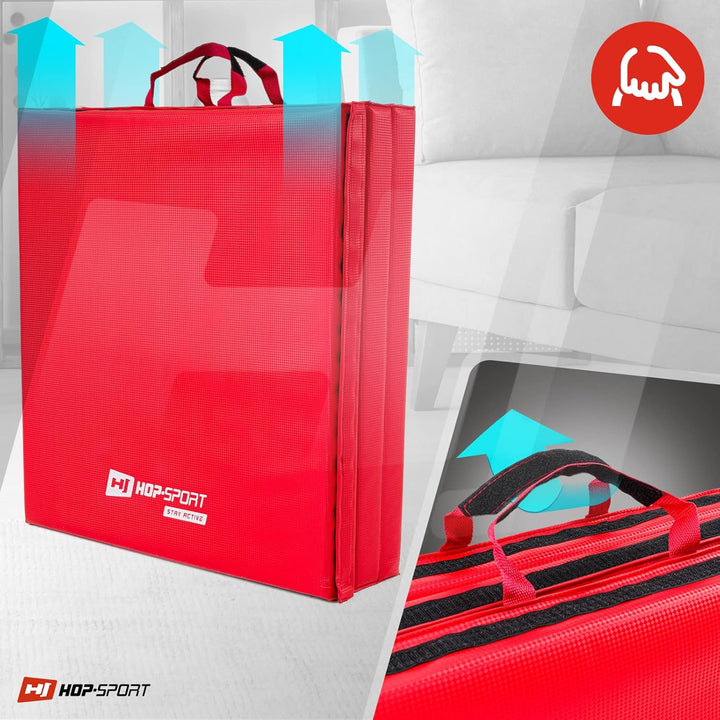 Hop-Sport Turnmatte klappbar - Bodenweichmatte für zuhause 180x60x5cm - Fitnessmatte, Gymnastikmatte