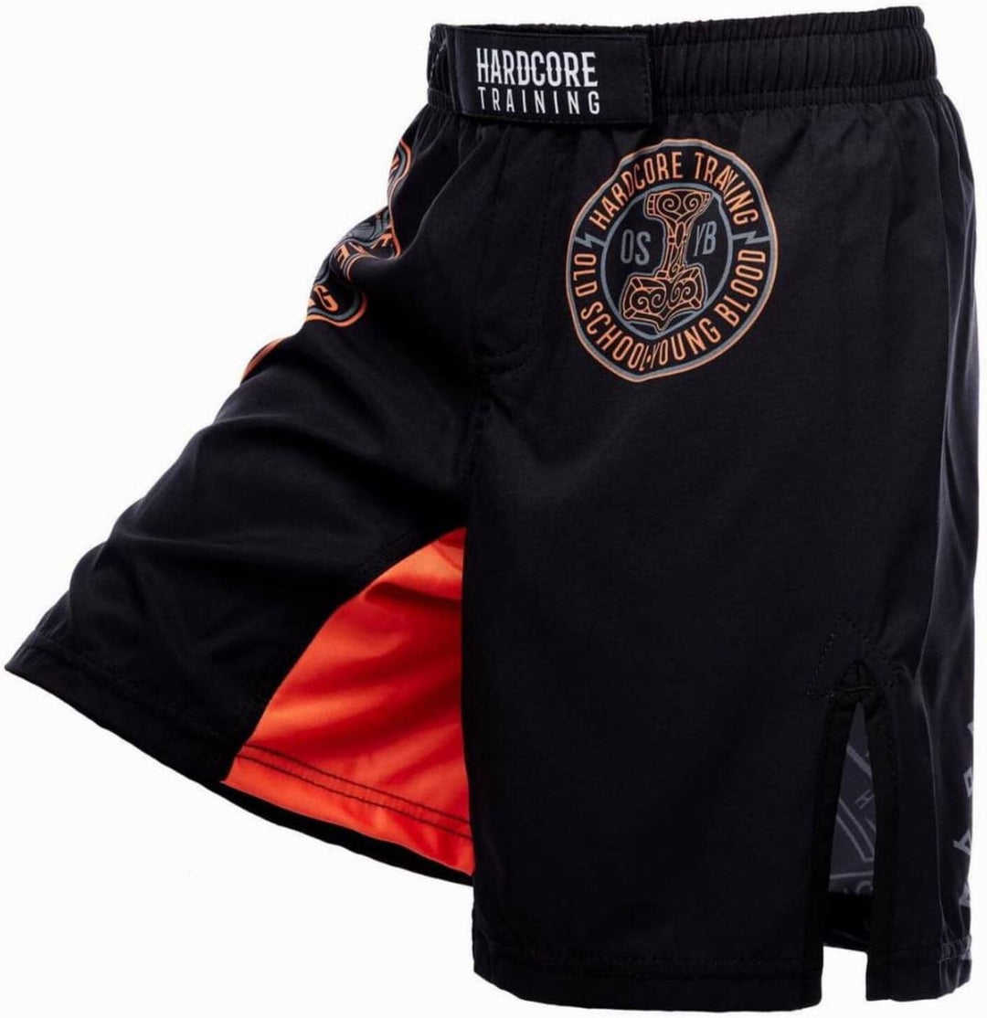 Hardcore Training Glima Schwarz Kids Boxing Shorts Kurze Hose Kinder Boxen Fitness Kampfsport Muay T