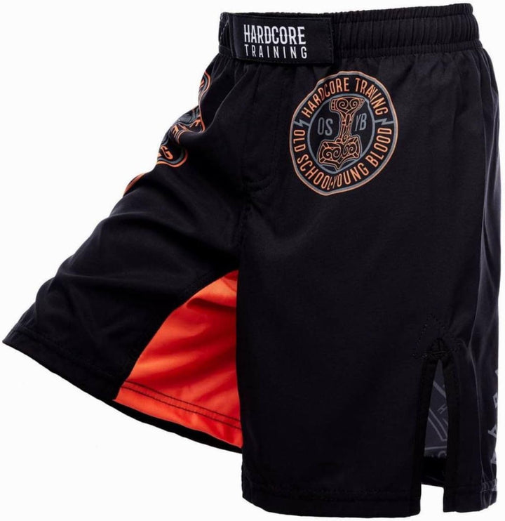 Hardcore Training Glima Schwarz Kids Boxing Shorts Kurze Hose Kinder Boxen Fitness Kampfsport Muay T