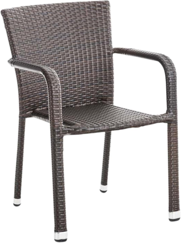 CLP Polyrattan-Gartenstühle Leonie I Pflegeleichte Outdoor-Stapelstühle I Wetterbeständige Gartenstü