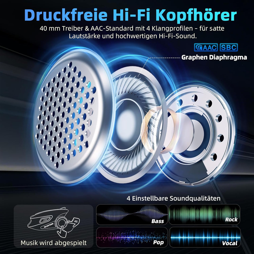 X6S Motorrad Intercom,integriertem Mesh Intercom System, Dual-Chip für Audio-Multitasking Kopfhörer,