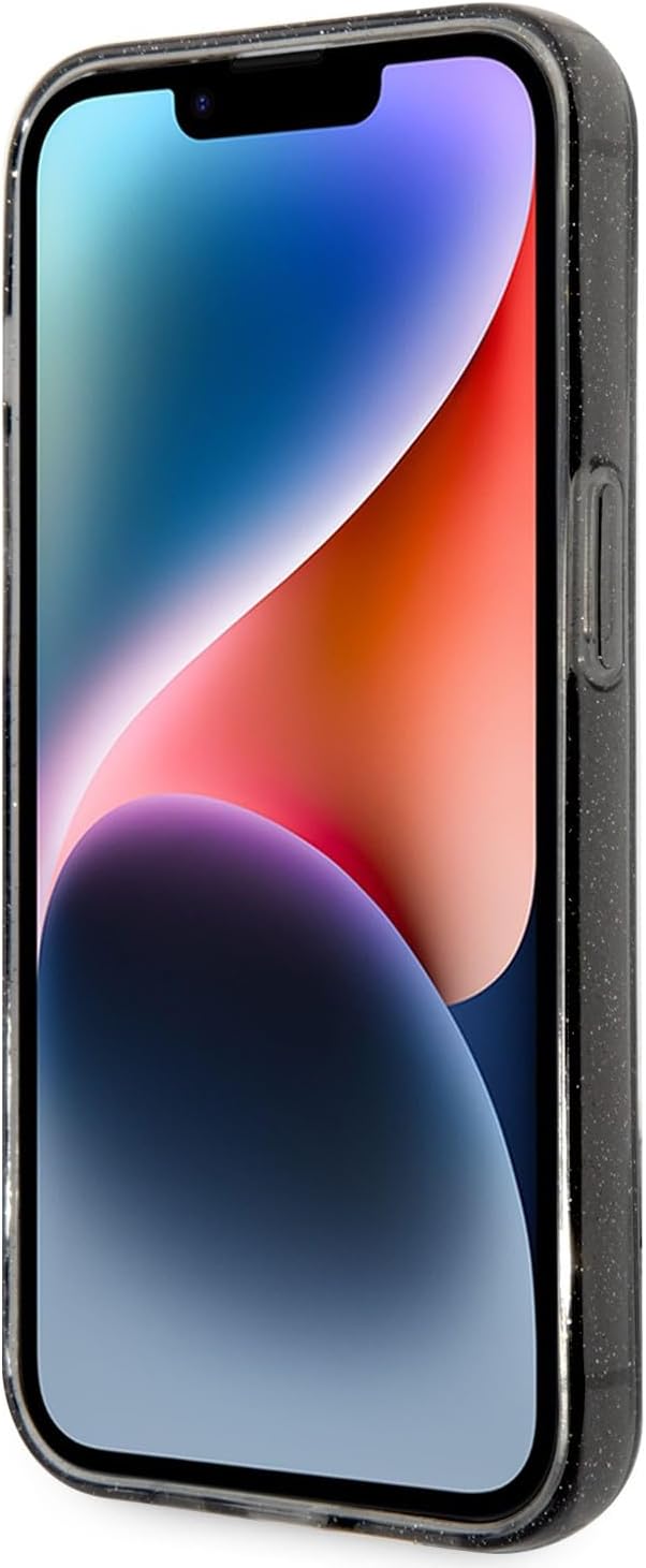 Karl Lagerfeld KLHCP14LHNKCTGK Hülle für iPhone 14 Pro 6,1" Schwarz hardcase Gliter Karl&Choupette