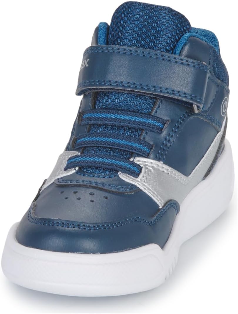 Geox Jungen J Illuminus Boy Sneaker 31 EU Navy Silver, 31 EU Navy Silver