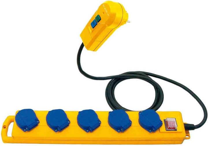Brennenstuhl Super-Solid SL 544 D FI IP44 Steckdosenverteiler Baustelleneinsatz und Outdoor 5-fach 5