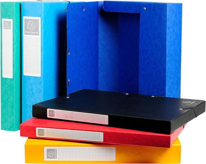 Exacompta 50300E 8er Pack Premium Sammelboxen aufgebaut mit Gummizug 25 mm breit aus extra starkem C
