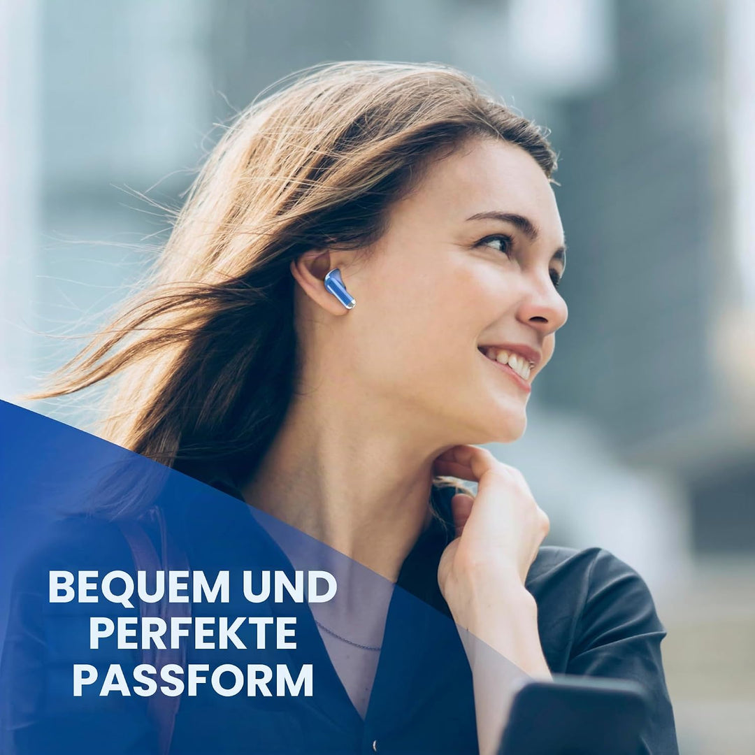 Music Sound Drift Bluetooth In-Ear-Kopfhörer kabellos mit kompaktem, farbenfrohem Case, Auto-Pairing