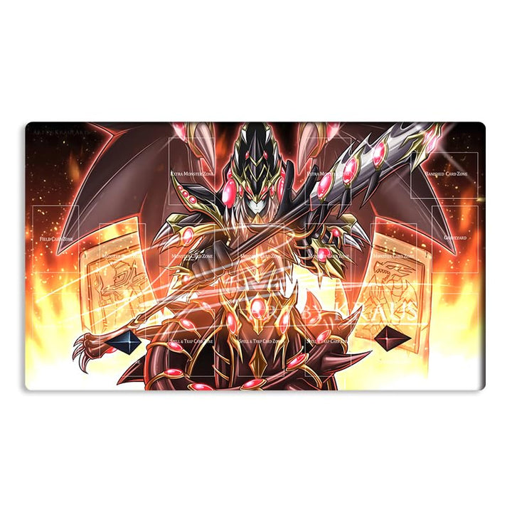 Mlikemat Spielmatte Red Eyes Dark Dragon TCG CCG OCG Sammelkartenspielmatte mit Zonen + gratis Tasch
