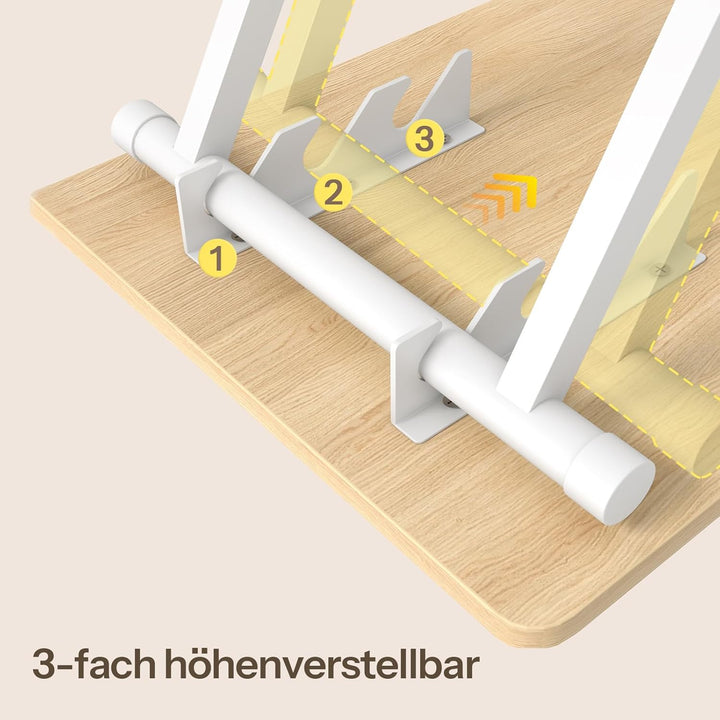 HOOBRO Beistelltisch Klappbar, Kleiner tabletttisch, verstellbare Höhe Klapptische, 60 x 40 x 60 cm,