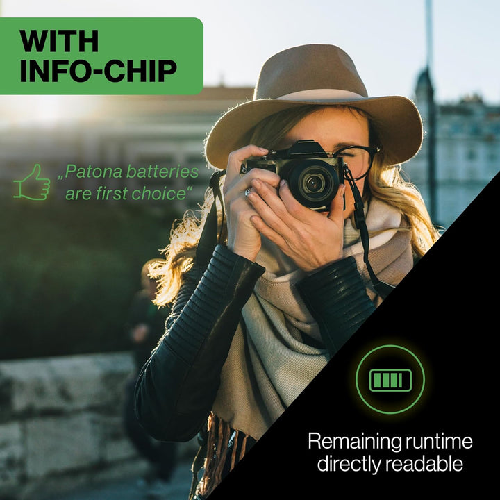 PATONA LP-E10 Premium Akku 1020mAh Ersatzakku kompatibel mit Canon EOS 1100D 1200D 1300D 2000D 4000D