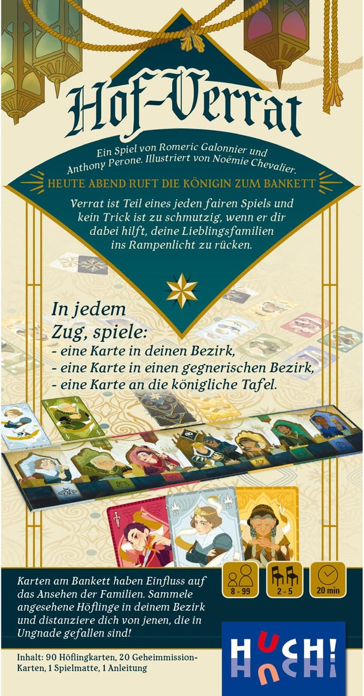 HUCH!, Hof-Verrat, Spannendes Gesellschaftsspiel voller Intrigen, Bluff und Taktik, Perfekt für Fami