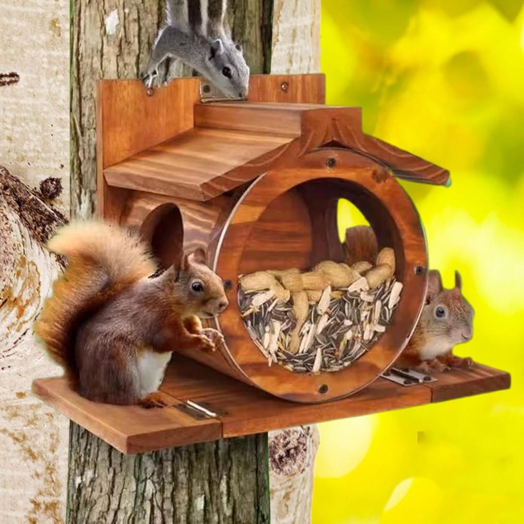 Eichhörnchen-Futterhäuser aus Holz für den Aussenbereich | Eichhörnchen Futterbox Mit Belüftungslöch
