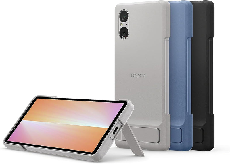 Sony Stilvolles Cover mit Standfuss für das Xperia 5 V | Komfortable Griffigkeit für Foto- und Video