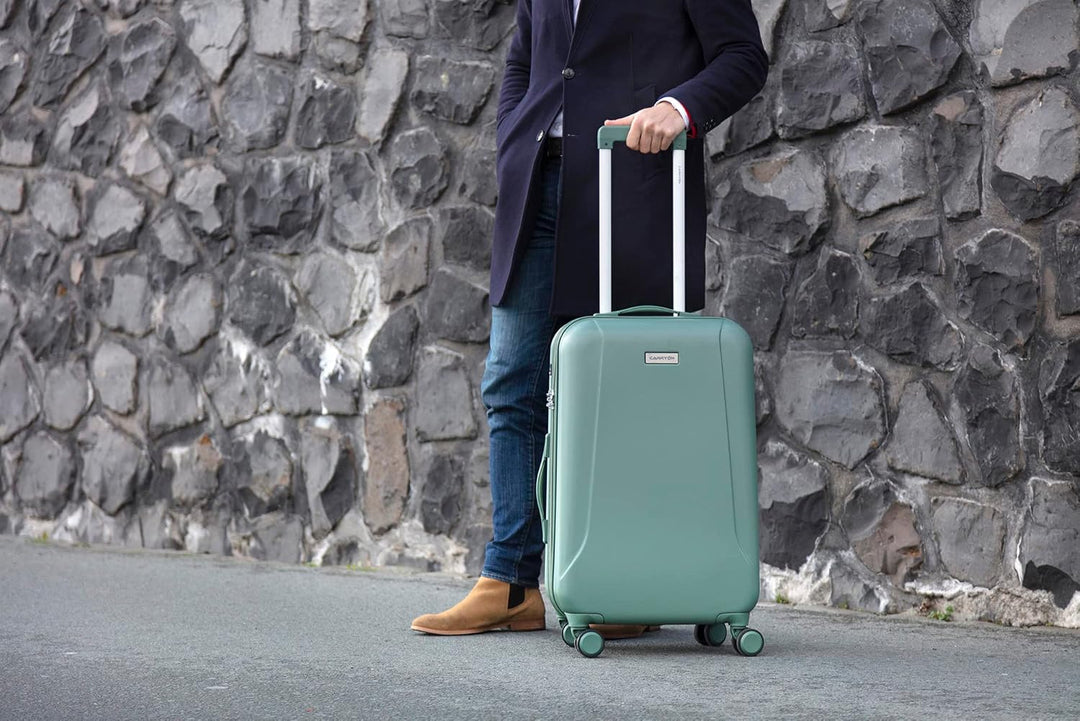 CarryOn Skyhopper Grosser Hartschalen Reiskoffer 78cm - Grosse Koffer mit TSA-Schloss 85 L (Grun, L)
