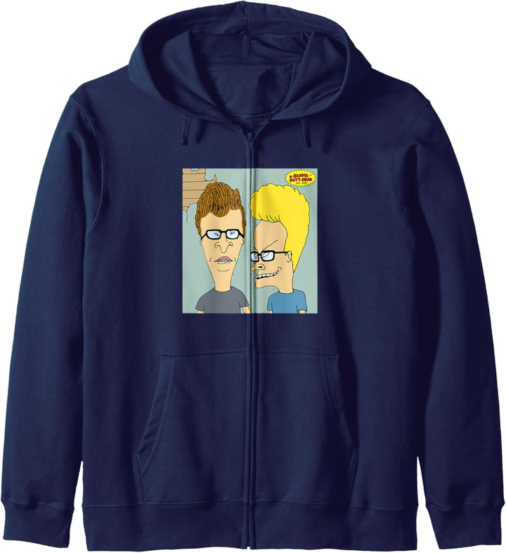 Beavis and Butt-Head Wearing Glass Head Shot Portrait Kapuzenjacke
