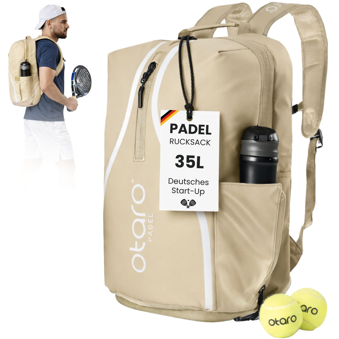 Otaro Padel Tasche mit Schuhfach & Laptopfach – Padel Rucksack für Schläger, Kleidung & Zubehör – Be