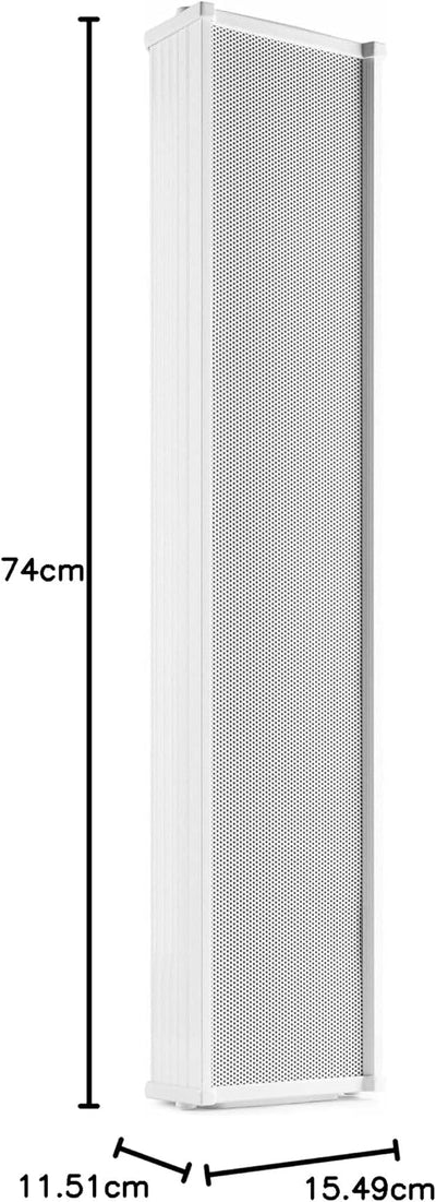 Power Dynamics OCS5-Aussensäulenlautsprecher (100 Volt) – 50 Watt – weiss