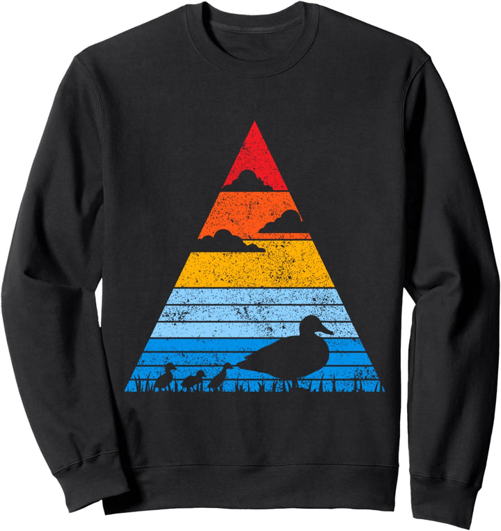 Enten im Vintage-Stil, Retro-Motiv, Erpel, Ente, Sonnenuntergang Sweatshirt