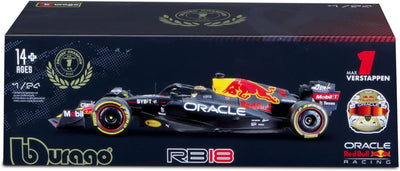 Bburago RedBull RB18 (2022): Modellauto im Massstab 1:24, 1 Max Verstappen, Hardcase, blau (18-28026