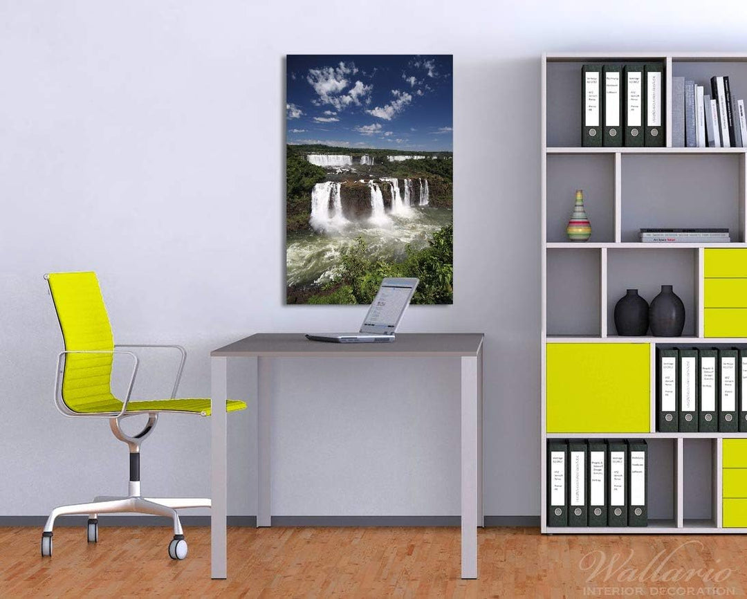 Wallario Glasbild Iguazu-Wasserfälle - 60 x 90 cm Wandbilder Glas in Premium-Qualität: Brillante Far