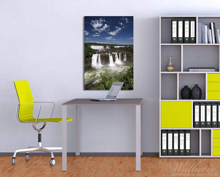 Wallario Glasbild Iguazu-Wasserfälle - 60 x 90 cm Wandbilder Glas in Premium-Qualität: Brillante Far