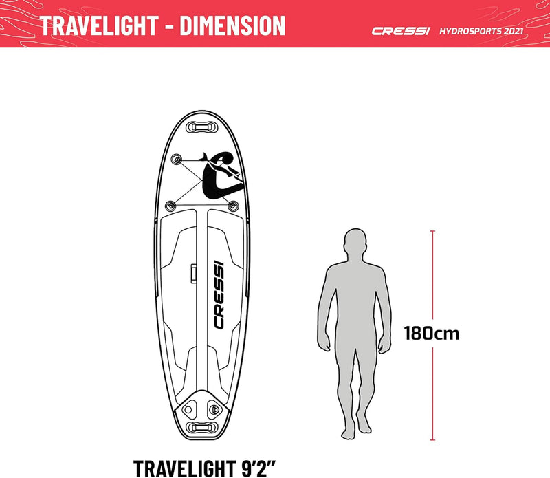 Cressi Isup Complet Set - SUP Board Kit Einfach aufzublasen (weniger als 10 Minuten) Komplett mit al