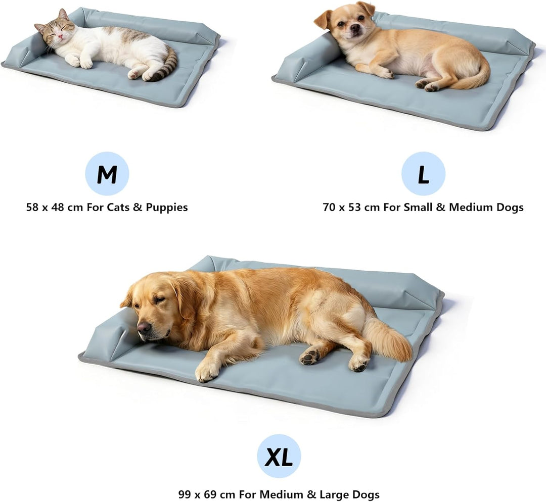 XIAPIA Kühlmatte Hunde Ergonomisch mit Rand (7cm), 69x99 cm Hundebett Selbstkühlend, 100% Ungiftiges
