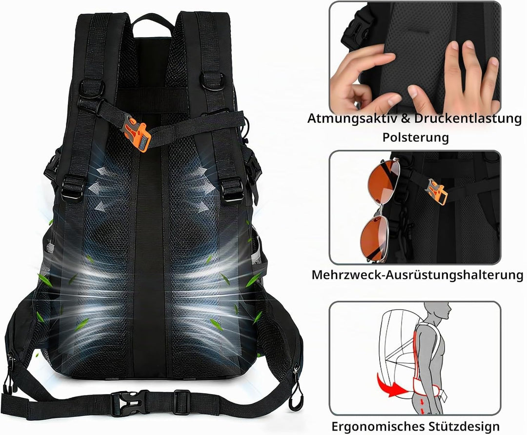 Amythe Schulrucksack Jungen Mädchen Gross Kapazität 33L, Wanderrucksack Leichter Teenager für ab 12