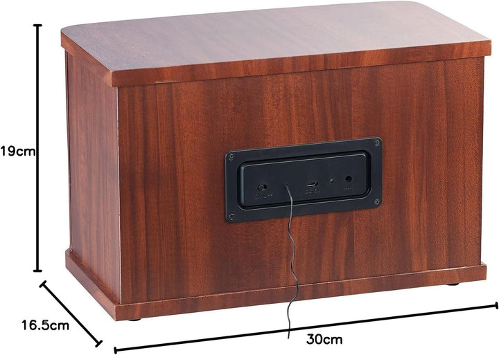 auvisio Nostalgie Radio: Nostalgisches Stereo-FM-Radio 12W, Holz, Akku, Bluetooth, USB Ladeport (Rad