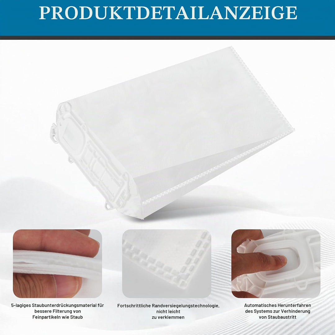 10 Staubsaugerbeutel für VK 135 VK136,FP136,VK369,Mit 1 Motorschutzfilter +1 Hygienefilter für VK 13