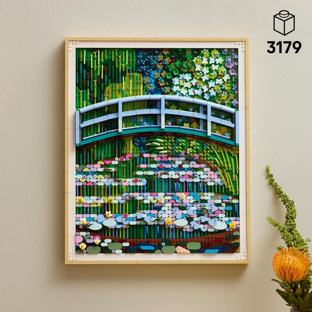 LEGO Art Claude Monet - Die Brücke über den Seerosenteich - Hängendes 3D Wandkunstwerk für die Wohnu