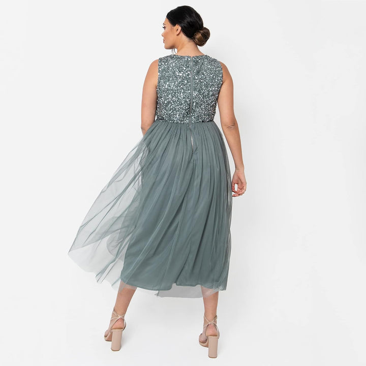 Maya Deluxe Damen Bridesmaid Dress Misty Green 38, Misty Green 38