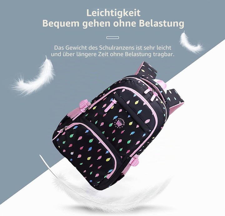 IvyH Rucksack Mädchen Schulrucksack Grosse schulranzen für Mädchen Wasserdicht Kinderrucksack für mä