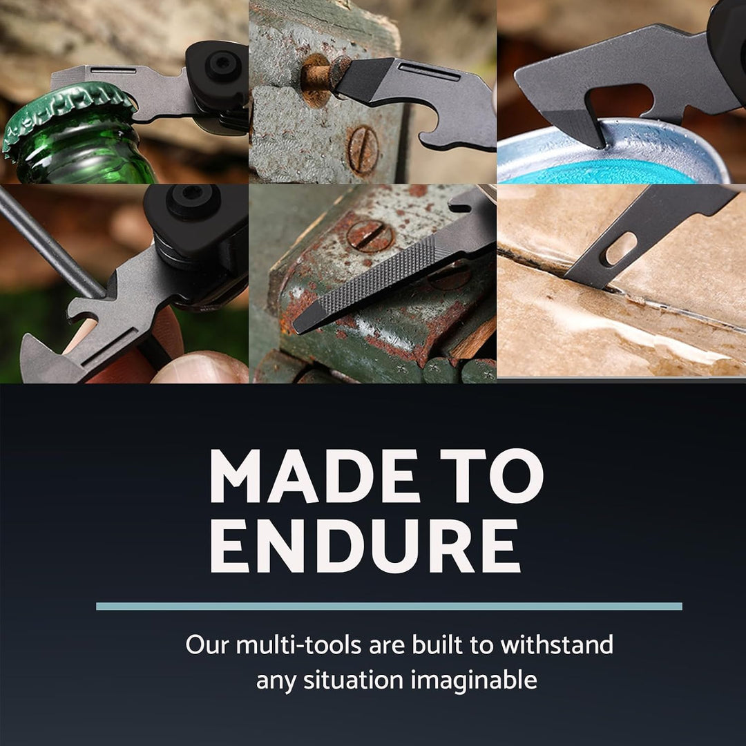 Edelstahl Multitool Zange mit 25 Werkzeugen Gürteltasche Einschliesslich Messern, Zangen, Säge, Öffn