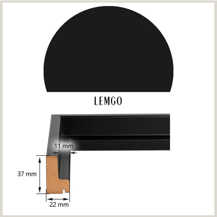 Bildershop-24 Schattenfugenrahmen Lemgo für Keilrahmenbilder und Leinwände 60x80cm Schwarz Matt