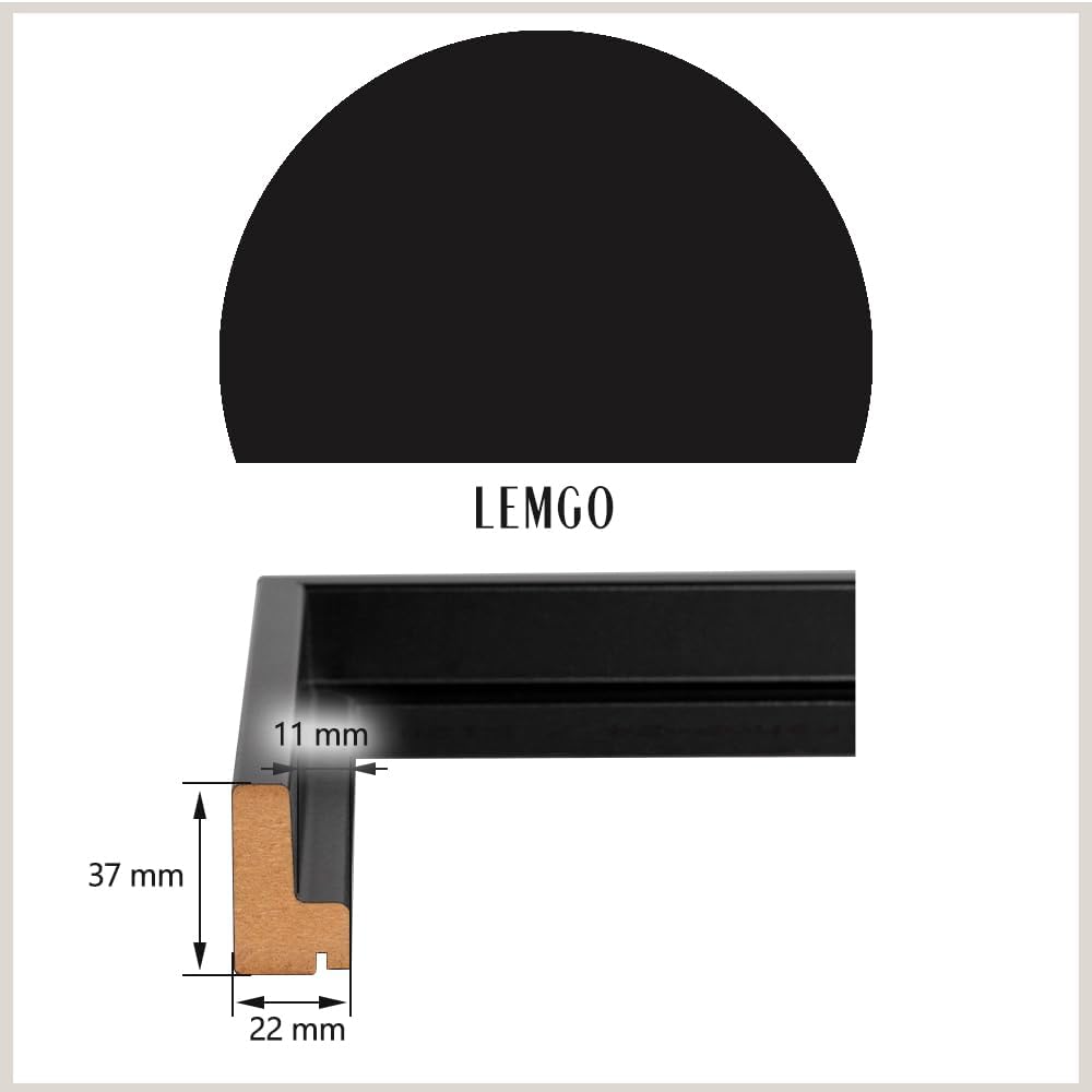 Bildershop-24 Schattenfugenrahmen Lemgo für Keilrahmenbilder und Leinwände 80x120cm Schwarz Matt