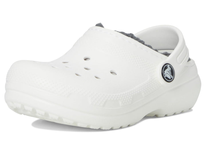 Crocs Unisex Kinder Classic Lined Clog K 23/24 EU Weiss Grau, 23/24 EU Weiß Grau