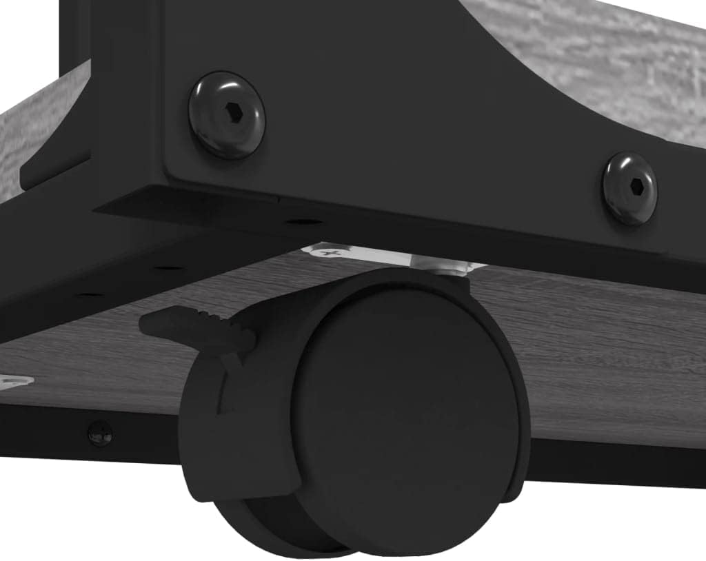 FIRBNUS Beistelltisch mit Rollen Grau Sonoma 50x35x55,5cm Holzwerkstoff Beistelltisch C Form Beistel