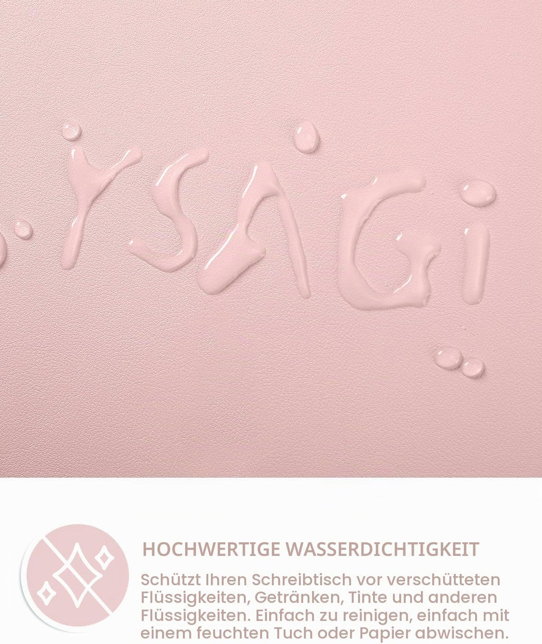 YSAGi Schreibtischunterlage, Mauspad mit Leder und Rutchfeste Wildleder, Multifunktionales Office Mo