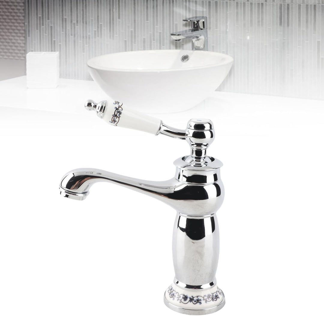 G1/2" Antikes Messing Mischbatterie Wasserhahn Waschbecken Bad Armatur Bronze Heisses Kaltes Wasser